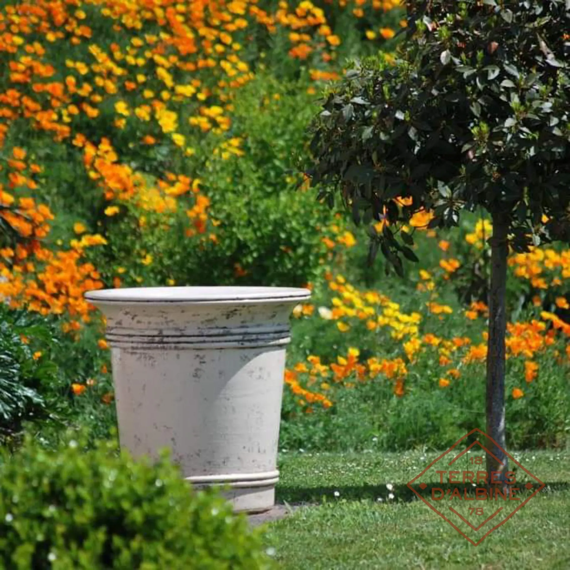 Vase Art Deco – pot en terre cuite de grande taille